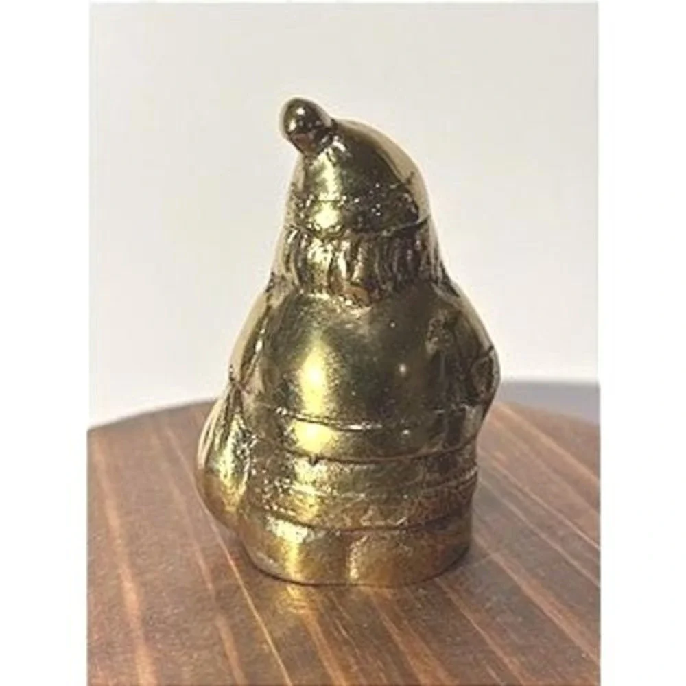 Vintage Brass Santa Claus Bell Figurine,‎ Christmas Holiday Decor